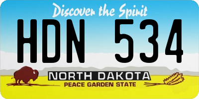 ND license plate HDN534