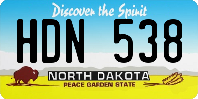 ND license plate HDN538
