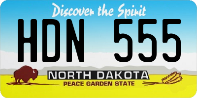 ND license plate HDN555