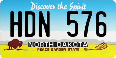 ND license plate HDN576