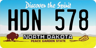 ND license plate HDN578