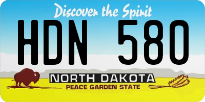 ND license plate HDN580
