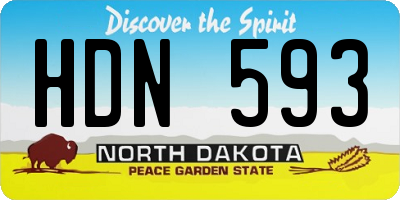 ND license plate HDN593