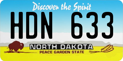 ND license plate HDN633