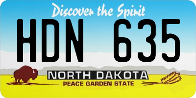 ND license plate HDN635