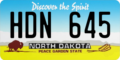 ND license plate HDN645