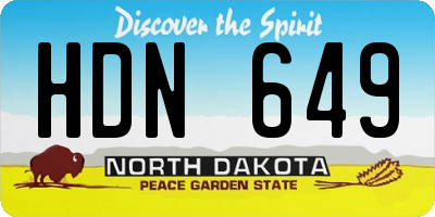 ND license plate HDN649