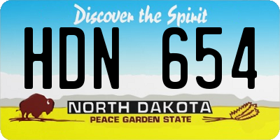 ND license plate HDN654
