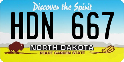 ND license plate HDN667