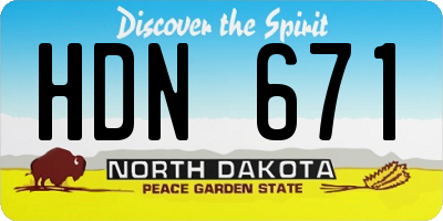 ND license plate HDN671