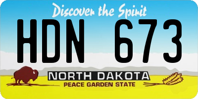 ND license plate HDN673