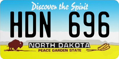 ND license plate HDN696