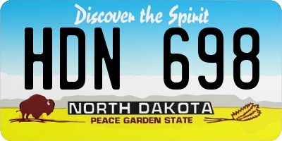 ND license plate HDN698