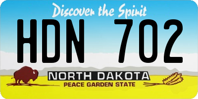 ND license plate HDN702