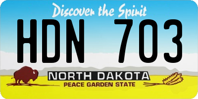 ND license plate HDN703