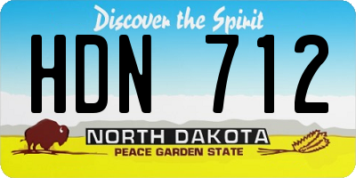 ND license plate HDN712