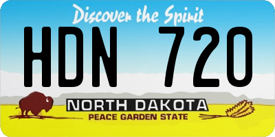 ND license plate HDN720