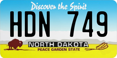 ND license plate HDN749