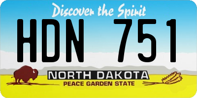 ND license plate HDN751