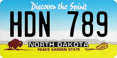 ND license plate HDN789