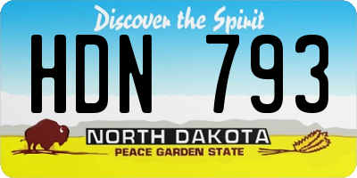ND license plate HDN793