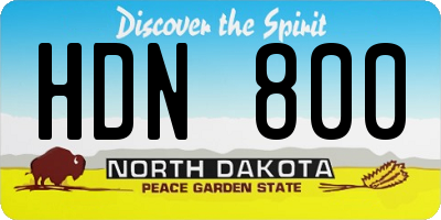 ND license plate HDN800