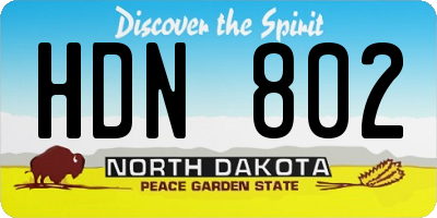 ND license plate HDN802