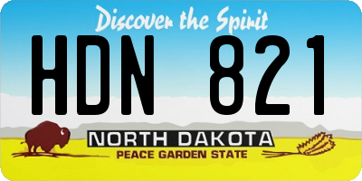 ND license plate HDN821