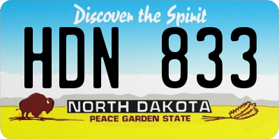 ND license plate HDN833
