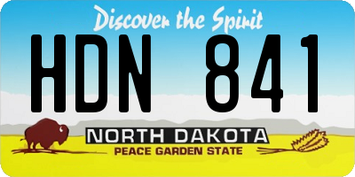 ND license plate HDN841