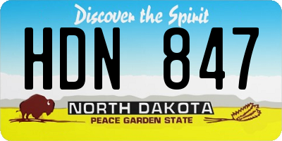 ND license plate HDN847