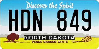 ND license plate HDN849