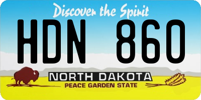ND license plate HDN860