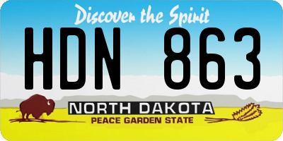 ND license plate HDN863