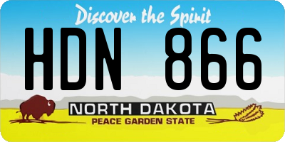 ND license plate HDN866