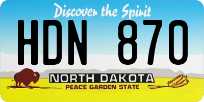 ND license plate HDN870