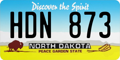 ND license plate HDN873
