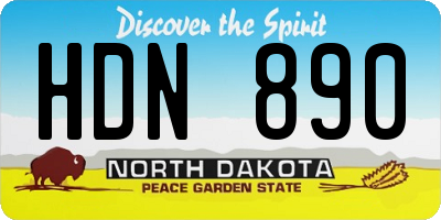 ND license plate HDN890