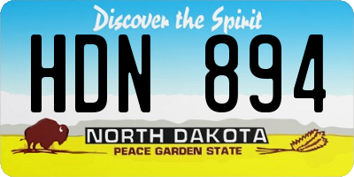 ND license plate HDN894