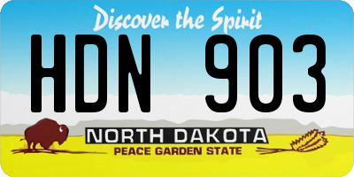 ND license plate HDN903
