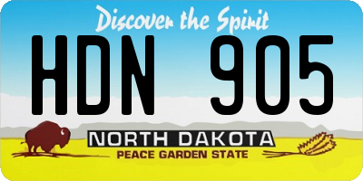 ND license plate HDN905