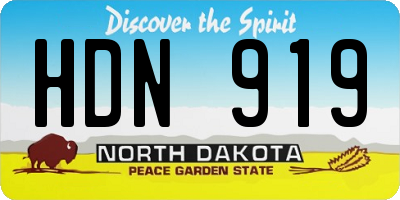 ND license plate HDN919