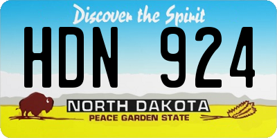 ND license plate HDN924