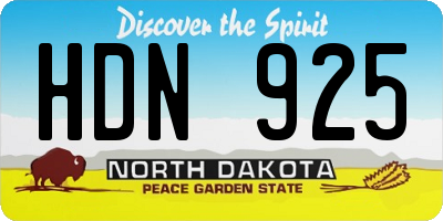 ND license plate HDN925