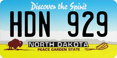 ND license plate HDN929