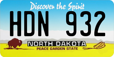ND license plate HDN932