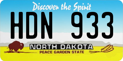 ND license plate HDN933