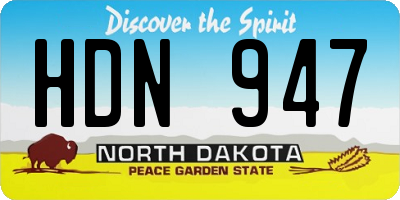 ND license plate HDN947