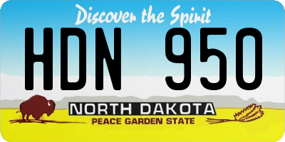 ND license plate HDN950