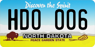 ND license plate HDO006